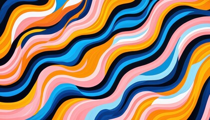 Fototapeta premium Bold multicolored lines crossing on white background, abstract linear art, energetic pattern, contemporary minimalism, creative flow