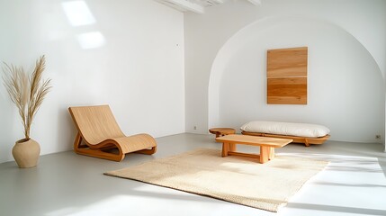 Fototapeta premium Bright Modern Scandinavian Living Room Design
