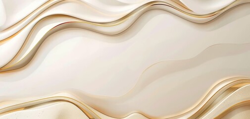 Obraz premium Elegant abstract waves in neutral tones create a sophisticated background. Ideal for modern designs, branding, or digital artwork, offering versatility and style for various projects.