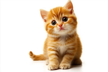 Obraz premium Adorable Kitten on White Background