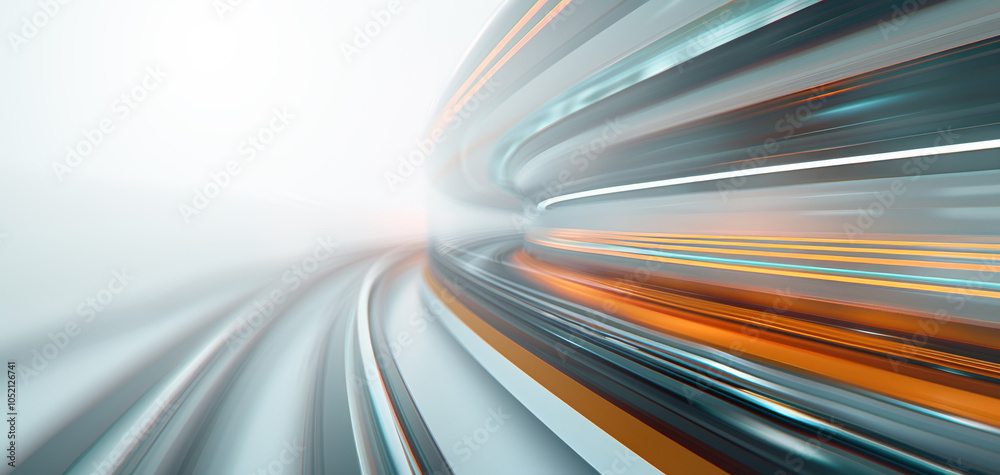 Poster Dynamic abstract motion blur design with vibrant colors, conveying speed and innovation. Perfect for backgrounds and digital themes on a clean white isolated background.