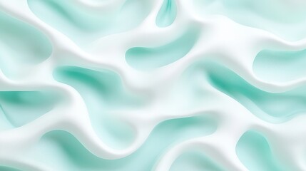 Obraz premium Fluid waves of mint a captivating abstract design evoking calmness and serenity in a contemporary aesthetic context
