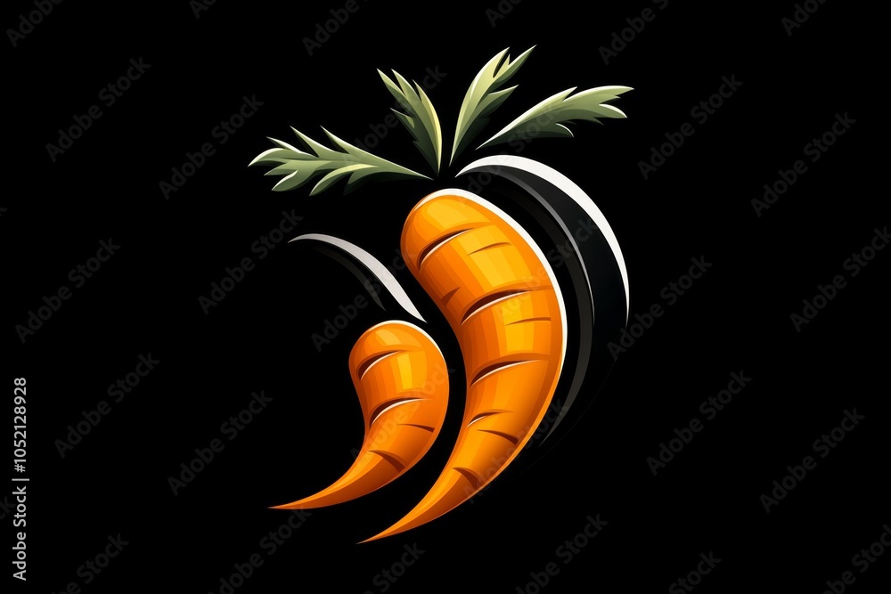 Aufkleber A minimalist design of a carrot, with clean lines and a simple color palette highlighting its bright orange hue