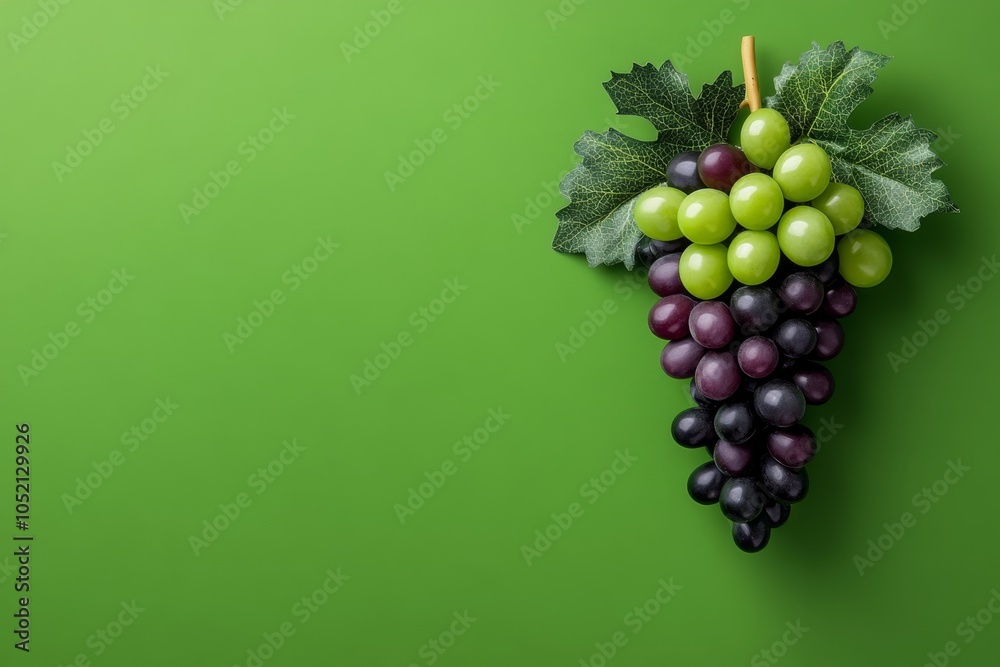Aufkleber a minimalist illustration of a single grape cluster, with simple, clean lines and soft purple and gr