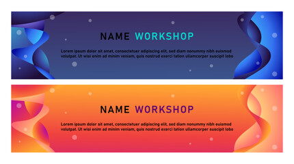 business banner design template in modern abstract gradient style for school, company, workshop, event and presentation etc.