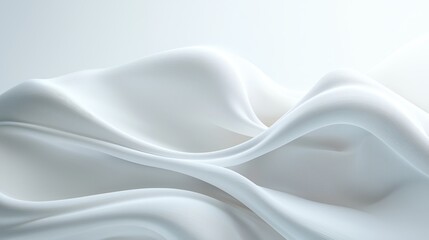 Fototapeta premium Elegant flowing white fabric creating a soft and serene atmosphere for minimalist design aesthetics