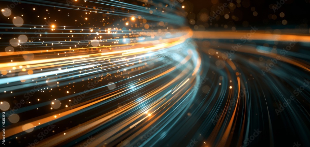 Aufkleber a stunning abstract background featuring vibrant light trails in blue and orange tones, creating a s
