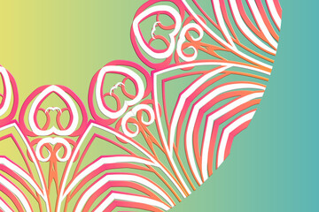 Luxurious batik flower line art pattern of indonesian culture traditional caleidoscope