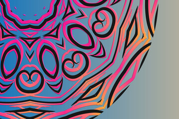 Luxurious batik flower line art pattern of indonesian culture traditional caleidoscope