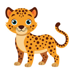 Illustration of Cute Leopard Isolated on white