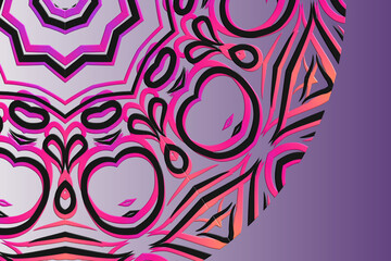 Luxurious batik flower line art pattern of indonesian culture traditional caleidoscope