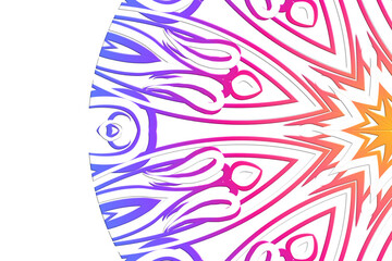 Luxurious batik flower line art pattern of indonesian culture traditional caleidoscope