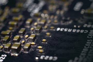 IC on the motherboard, capacitors, various devices on the motherboard	