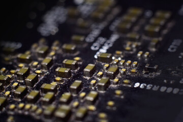 IC on the motherboard, capacitors, various devices on the motherboard	