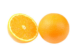 Orange fruit , slice half on transparent png