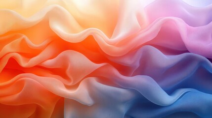 Obraz premium flowing watercolor fabric waves blend seamlessly in soft gradient hues, creating an ethereal backdrop with ample copy space, inviting creativity and tranquility