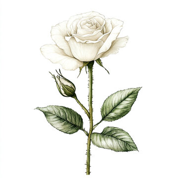 illustration of rose on the white background 