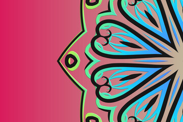 Luxurious batik flower line art pattern of indonesian culture traditional caleidoscope