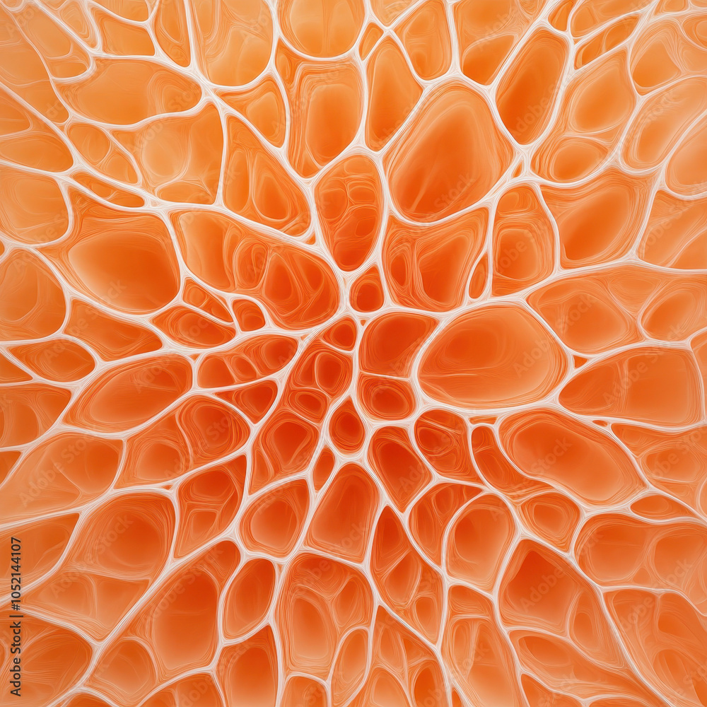 Aufkleber abstract orange pattern featuring interconnected, organic shapes resembling a cellular or natural st