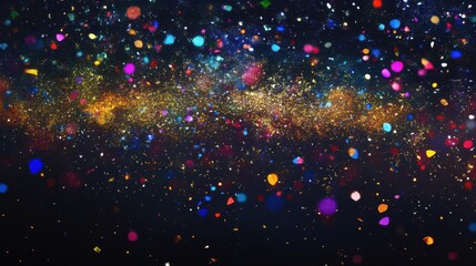 Colorful Cosmic Galaxy with Sparkling Lights