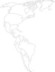 Obraz premium map of North and South America