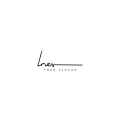 Ines name signature logo vector design