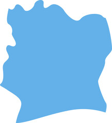 Map of Côte d'Ivoire highlighting the capital, Yamoussoukro