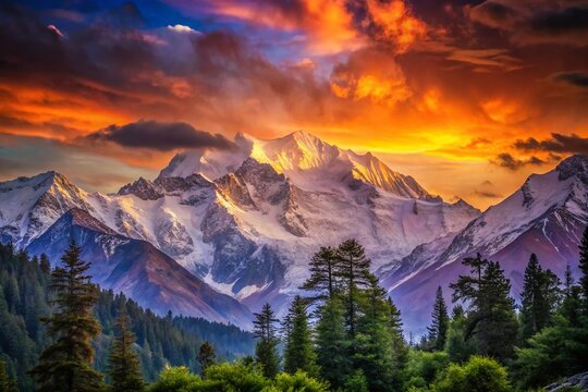 Stunning Silhouette Photography of Nanga Parbat in Gilgit Baltistan at Sunset