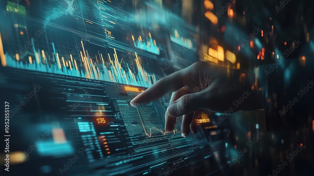 Poster interactive data visualization and analysis concept