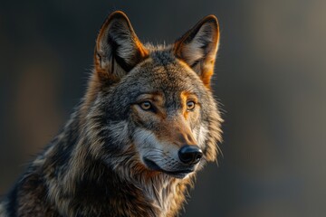 Obraz premium Grey Wolf Canis lupus Portrait captive animal