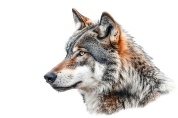 Fototapeta premium The wolf face on white background wolf wolf