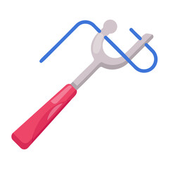 stitches Remover or open seams, cut strings tool vector flat icon design, Handcrafted symbol, Perfect fit clothing sign,Sew and Tailor materials stock illustration, steel seam ripper concept