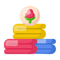 Decorative pocket Square accessory vector flat icon design, Handcrafted symbol, Perfect fit clothing sign,Sew and Tailor materials stock illustration, Cotton pocket handkerchief concept