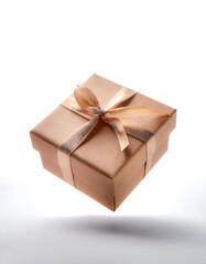 Obraz premium Gift Box floating or flying isolated white background