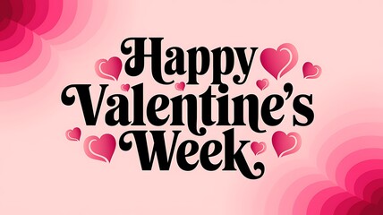 Pink Hearts and Bold Text Celebrate Valentine's Week