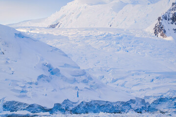 Seascape and landscape in Antarctica. South Pole.