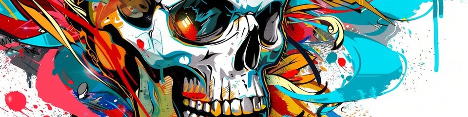 Obraz premium colorful skull graffiti.