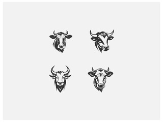 A set of  cow logo vector, vector and illustration,