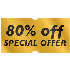 80 Percent Discount Special Offer Sign