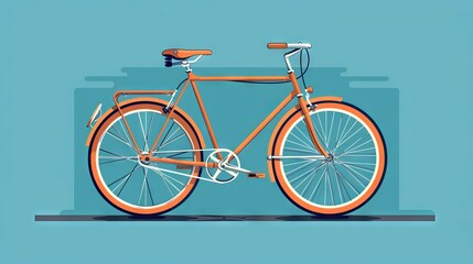 Fototapeta premium Vintage bicycle ride. Retro bike illustration, evokes feelings of freedom and summer adventures. Simple design, perfect for travel or lifestyle projects.