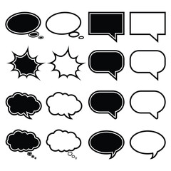 set of speech bubbles