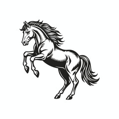 Jumping horse design black vector file