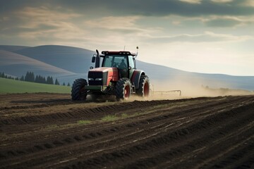 Obraz premium Tracker working on a field photo.