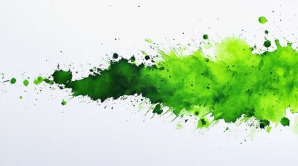 A vibrant green watercolor splash on a white background, evoking creativity and freshness.