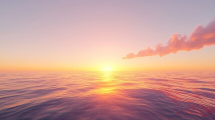 Fototapeta premium Stunning ocean sunset over a calm sea nature's breathtaking display of colors and serenity at dusk