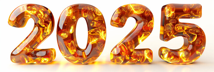 Naklejka premium New year 2025 Number of 