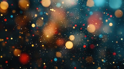 Fototapeta premium A vibrant, abstract background of colorful bokeh lights creating a festive atmosphere.