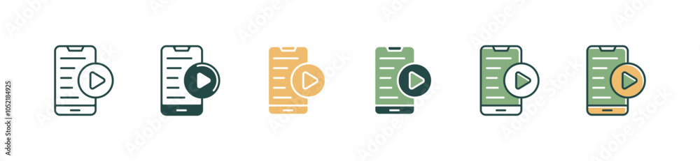 Aufkleber online book mobile icon digital course play reading study watching phone vector business e-learning signs illustration for web and app