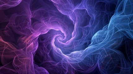 Obraz premium Cosmic nebula swirl. Vibrant purple blue nebula, swirling energy, cosmic art, ethereal beauty, infinite space fantasy.