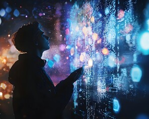 Digital Creating NFT Powered by Blockchain Technology Concept